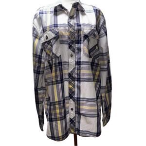 PJ Mark Long Sleeve Button Up Plaid Shirt Size XL